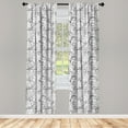 thumbnail image 3 of Ambesonne Black and White Curtains, Palm Leafage, Pair of 28"x95", Black White, 3 of 5