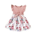 thumbnail image 1 of B91xZ Girls Robe Décontractée à Manches Courtes, Robe Habillée de Vacances, Rose 3-4 Ans, 1 of 5