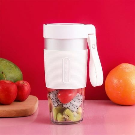 

Tiitstoy Portable Blenders 350ml Personal Size Eletric USB Juicer Cup Fruit Smoothie Baby Food Mixing Machine with Updated 2 Blades White