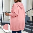 thumbnail image 4 of yillto Plus Size Womens Sweatshirt Jacket Zip up Hoodie Lightweight Long Sleeve Fall Fashion Hooded Sweatshirts, 4 of 6