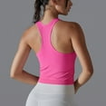 thumbnail image 5 of Mittory Women Ribbed Workout Crop Tops with Built in Bra Yoga Racerback Tank Top Tight Fit, 5 of 8
