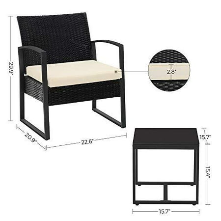 Mics 3 Piece Patio Set Outdoor Furniture Sets Pe Rattan Seating For Bistro Front Porch Balcony Easy To Assemble 2 Chairs And 1 Table Black Beige Uggf010m01 Canada Outdoor Patio Furniture Sets, White Front Porch Furniture Set