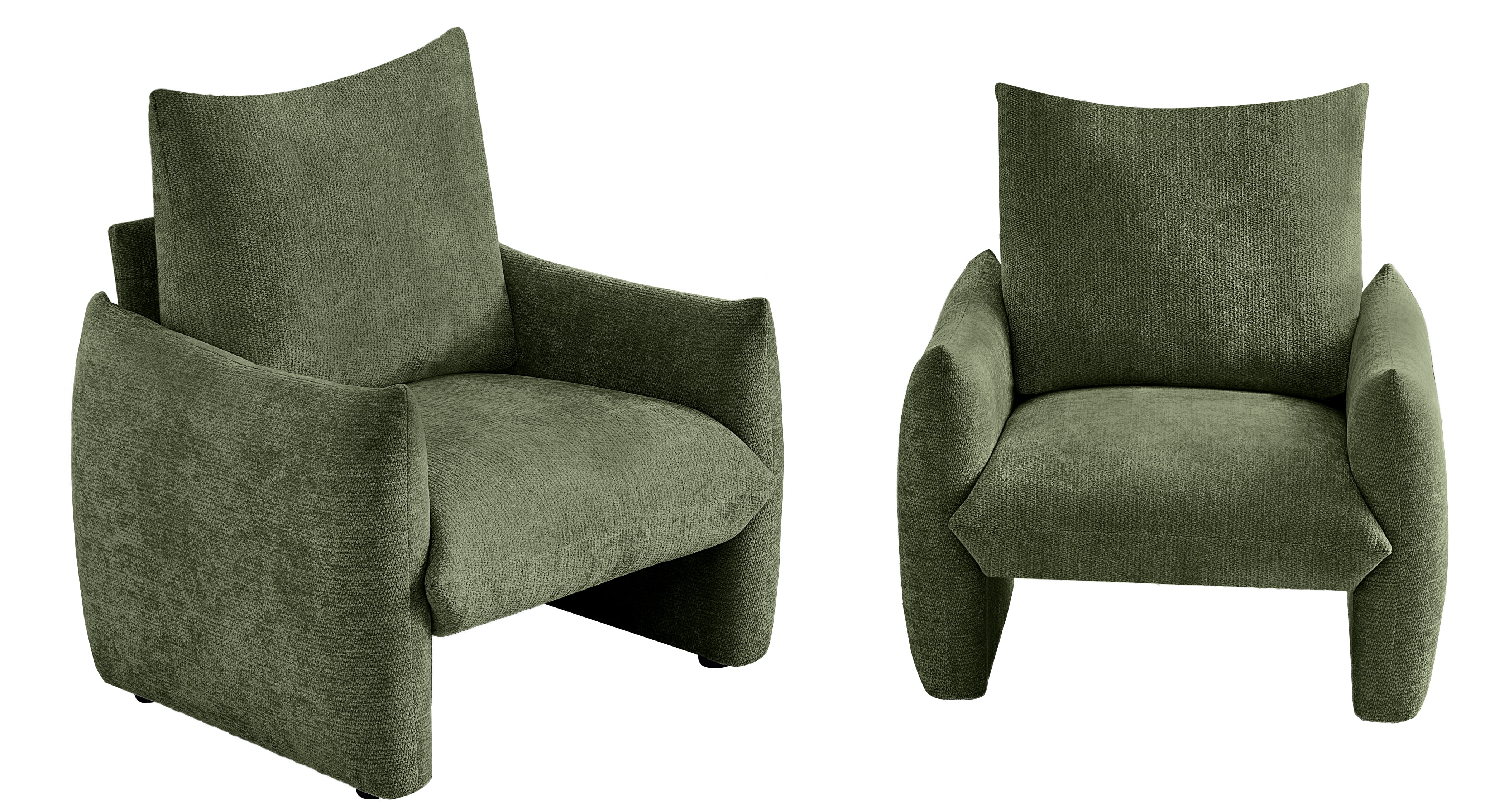 34.3-Inch Chenille Accent Chair with Plush Cushion and Solid Wood Frame, Oversized Upholstered Lounge Chair for Living Room and Small Space, Green