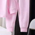 thumbnail image 4 of 6-12 Months Girls Long Sleeve Pajama Set Toddler Girls Little Girls Fall Clothes Toddler Outfit Girl Sweatshirt Shirt Pants Winter Outfit Toddler Girl Outfit For 1t 2t 3t 4t 5t 6t,Light Pink, 4 of 5