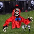 thumbnail image 5 of Halloween Clown Decoration Voice Activated Light Up Sound Prop Indoor Outdoor Yard Decor Scary Haunted House Party Scene Layout Theme Ornament Display , C, 5 of 5