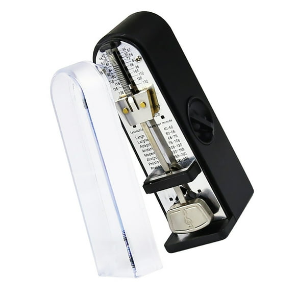 fashionhome Guitar Professional Mechanical Metronome Lightweight Universal Plastic Tuner Home Classroom Violin Ukulele Musical 11*3.5*5cm 1Set