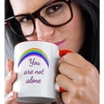 thumbnail image 2 of 3drose, Image of a Rainbow with Text of You Are Not Alone, 11oz Two-tone Red Mug, 2 of 6
