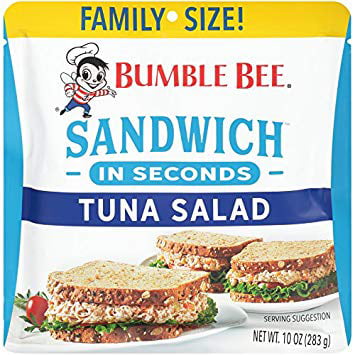 (2 Pack) BUMBLE BEE Family Size Light Tuna Pouch, Tuna Fish, High Protein Food, Keto, 10 Ounce