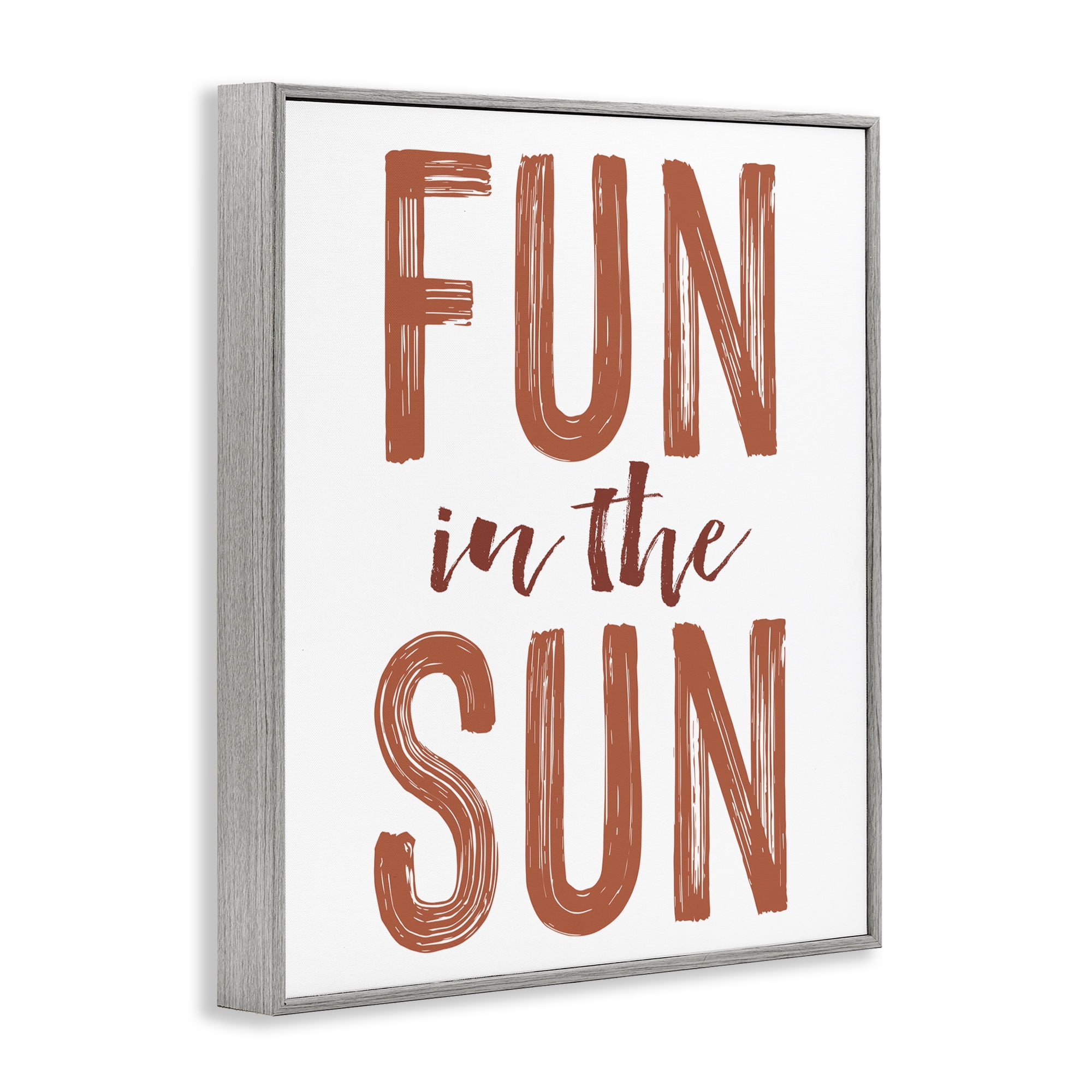Summer Sentiment Fun In Sun Gray Framed Giclee Art, design by Lettered and Lined