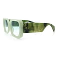 thumbnail image 6 of Womens Mod Beveled Thick Plastic Rectangular Fashion Sunlgasses [Light Green - Blue], 6 of 8