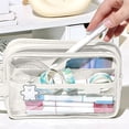thumbnail image 6 of PoyoKee 1pc Cute Pencil Case, Transparent Large Capacity Cloth Pencil Pouch, Portable Rectangular Storage Pen Bag for Classroom Desk Organizer, White, 6 of 6