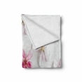 thumbnail image 2 of Almond Blossom Soft Flannel Fleece Blanket, Love Themed Blossoming Flowers Spring Pattern with Sakura Petals, Cozy Plush for Indoor and Outdoor Use, 50" x 70", Pink Baby Pink White, by Ambesonne, 2 of 6