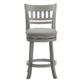 thumbnail image 6 of Weston Home Shapel Lattice Back 24"H Swivel Counter Height Stool, Antique Grey Finish, Grey Linen, 6 of 6