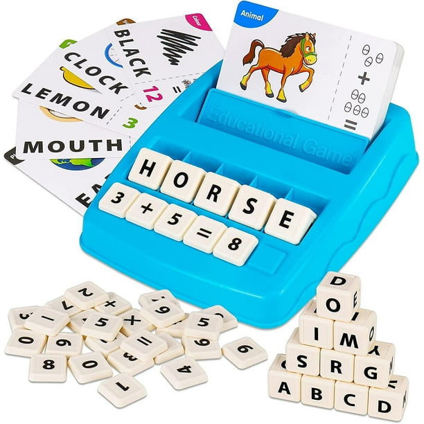 Heytea Matching Letter Gamesfor Kids Age 3-8, 2 In 1 Spelling & Readingeducational Toys Flash Cardsnumber & Color Recognitionpreschool Learning Sight