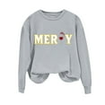 thumbnail image 2 of ‌FDGIU Women's Christmas Sweatshirt 2025 – Fleece Lined Pullover, Merry & Bright Holiday Top, 2 of 6