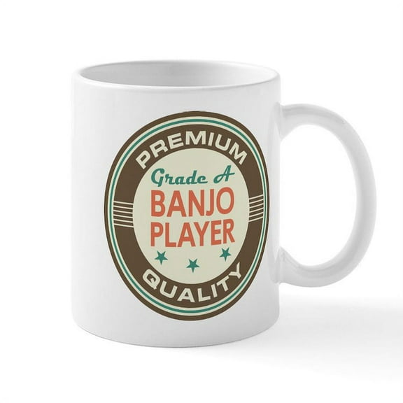 CafePress - Banjo Player Vintage Mug - 11 oz Ceramic Mug - Novelty Coffee Tea Cup