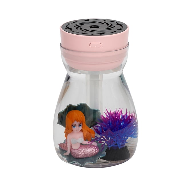 Humidificador Scienceny Lindo de aire sirena Co-ol Mist Mute USB Mini difusor de Aroma portátil Rosado rojo