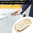 thumbnail image 3 of Funda de llave de coche de TPU de silicona en tono blanco y dorado para Fiat 500 Cabrio/Nuova para Fiat 500C/500L/500X/600 - Funda de control remoto de 3 botones, 3 of 6