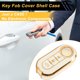 thumbnail image 3 of Funda de llave de coche de TPU de silicona en tono blanco y dorado para Fiat 500 Cabrio/Nuova para Fiat 500C/500L/500X/600 - Funda de control remoto de 3 botones, 3 of 6