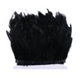 thumbnail image 4 of 2M Rooster Hackle Feather Fringe Trim Ribbon Ribbon Feather Trims for Diy Hat Clothing Trimming Black, 4 of 9