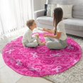 thumbnail image 3 of Pink Ribbon Pattern Round Blanket,Comfortable Soft Flannel Throw Blanket,All Season,Warm Lightweight Blankets for Sofa Bed Couch Living Room Chair 60"x60", 3 of 5