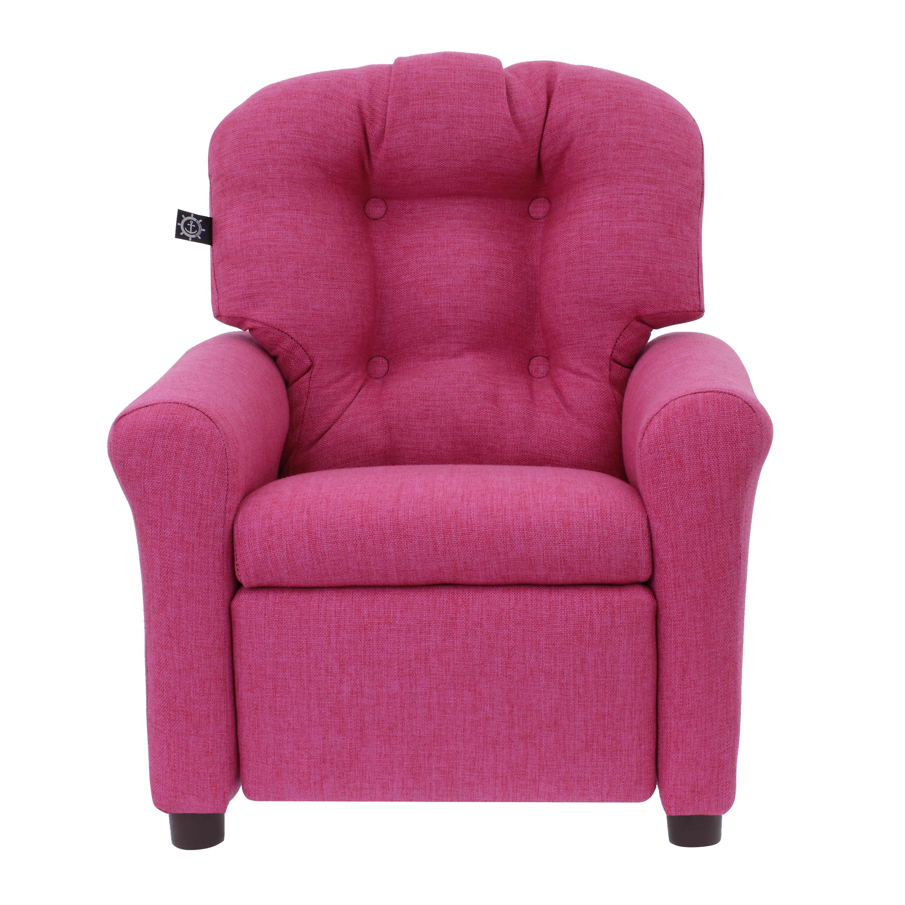 The Crew Furniture Traditional Kids Recliner Chair, Toddler Ages 1-5 Years, Polyester Linen, Magenta
