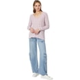 thumbnail image 3 of Lucky Brand PINK FLORAL Women's Oversize V-Neck Waffle Thermal Top, US M, 3 of 4