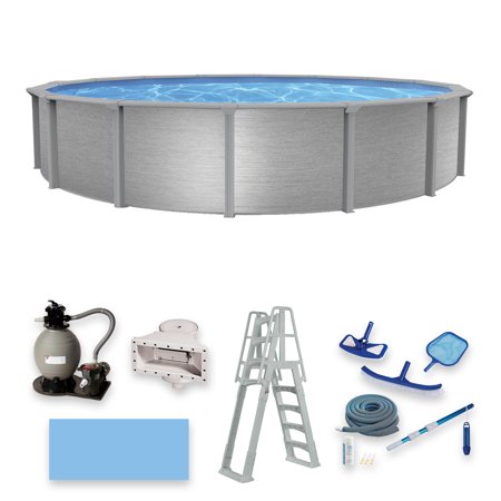 Montauk 24-ft Round 52-in Deep 7-in Top Rail Hybrid Swimming Pool Package