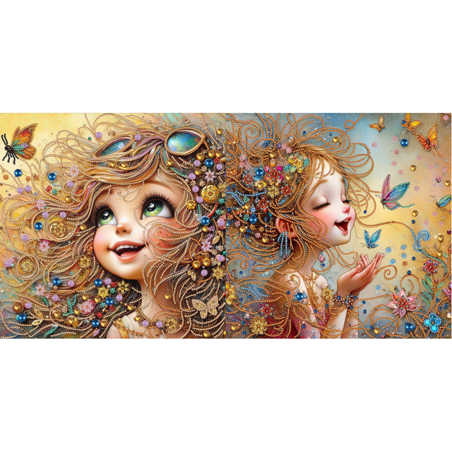 Kit Con Forma Especial Parcial DIY 5D Niña 40x40cm