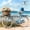 Beach 07, variant on Manfei Vintage Sailing Ship Lighthouse Twin Bedding Sets for Kids Boys and Girls, Nautical Adventure Print Bedding Comforter Set, Reversible 7-Piece