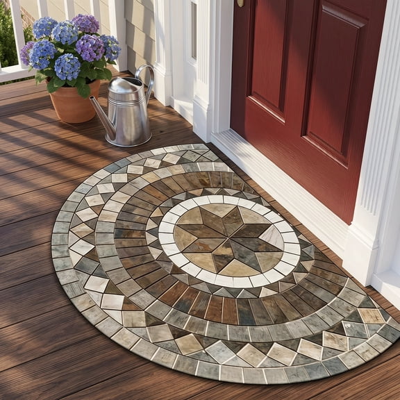 Welcome Mat Door Mat Outdoor Doormat, Polyester Fiber Non Slip Entryway Rug for Front Door Back Door Patio Indoor Outdoor Home Decor