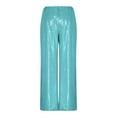 thumbnail image 4 of Xuyuer Women's Solid Sequin Casual Trousers - Sparkly Wide Leg Pants for Party Wear and Glamorous Evening Style, 4 of 6