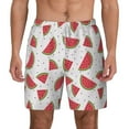 thumbnail image 2 of Goofa Hand Drawn Watermelon Printed Men's Swim Trunks Board Shorts Quick Dry Mens Swimming Trunks with Compression Liner,Breathable Fit Hawaii Beach Shorts-Small, 2 of 9