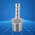 thumbnail image 3 of Barb Hose Connector, Asixx Stainless Steel SS304 Male Thread Pipe Fitting Barb Hose Tail Connector BSP 1/8"~3/4", 3 of 3