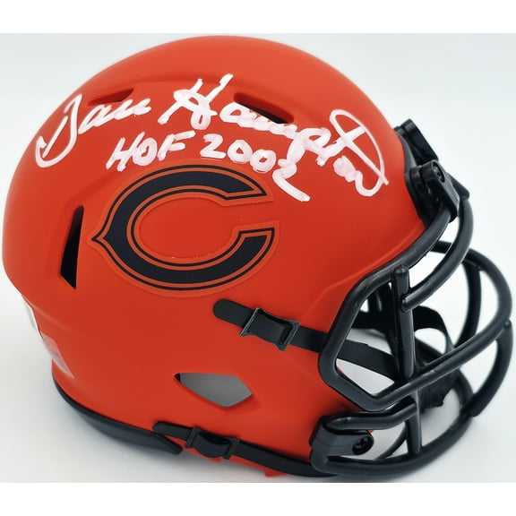 Dan Hampton Autographed Chicago Bears Rave Orange Mini Helmet "HOF 2002" Beckett BAS Witness 249586