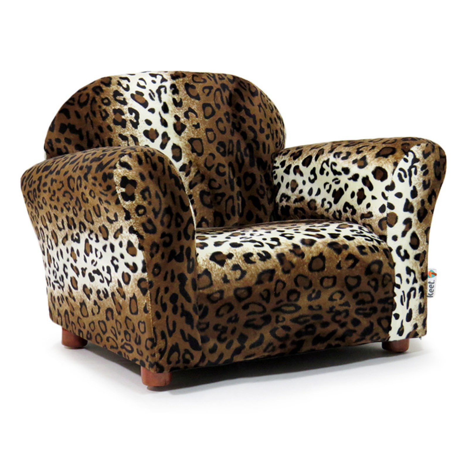 Keet Roundy Leopard Print Faux Fur Kids Chair Walmart