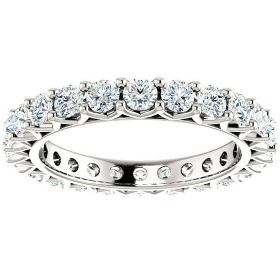 Pompeii 2 Ct Diamond Eternity Ring 14k White Gold Womens Stackable Wedding Band