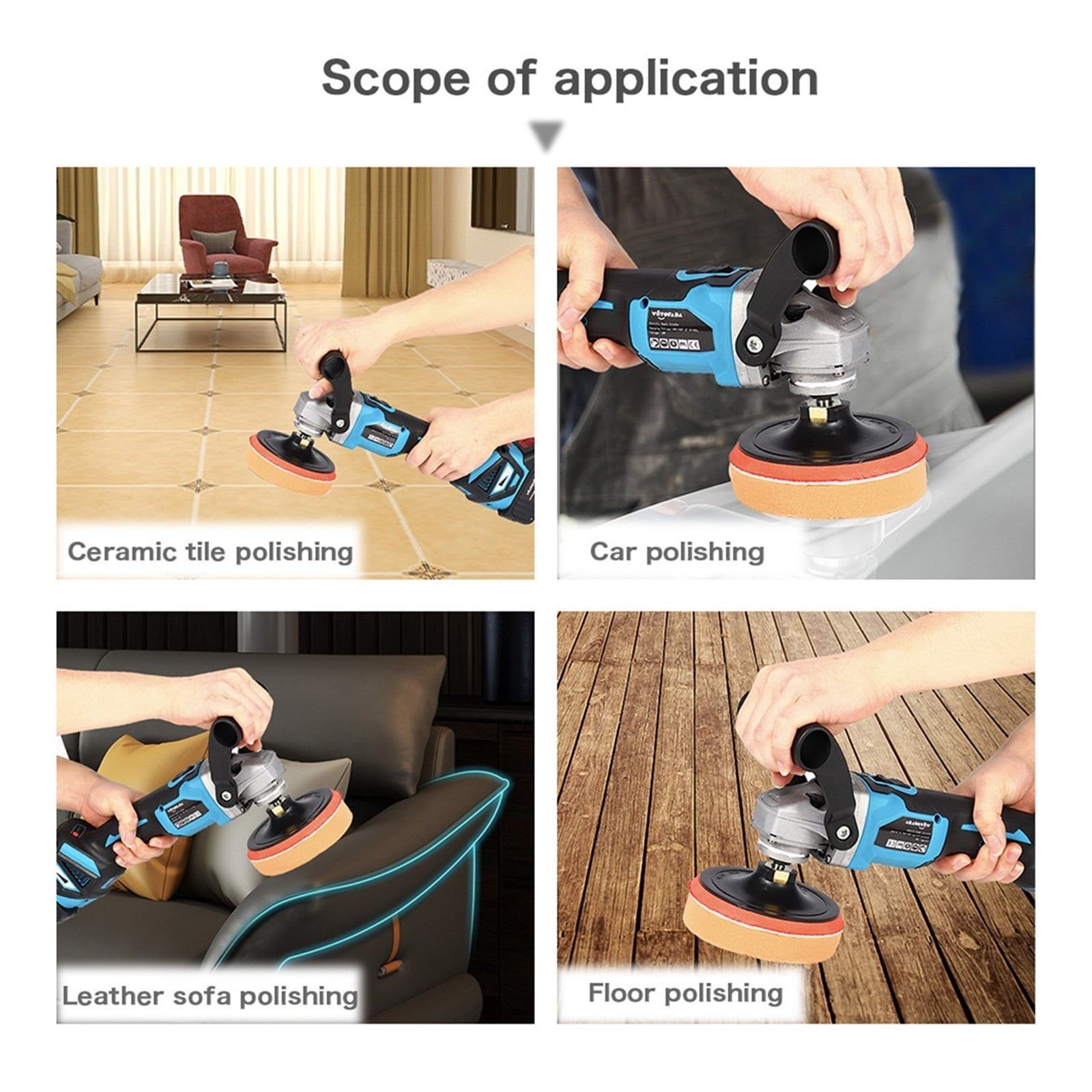 Car Polisher Brushless Angle Grinder 1600W Variable Speed Car Waxing Polishing Machine For 18V Battery