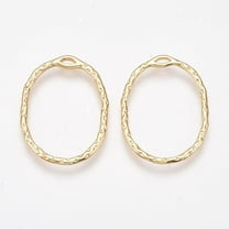 2Pcs Open Back Bezel Pendants 27x20x1.5mm Oval Brass 18K Gold Plated Pendants for Women Men Pressed Flower Jewelry DIY Gold