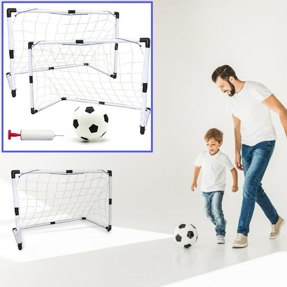 Fiudx Flash Deals 2Pcs Kids Soccer Goal 36 X 24 Inch with Football Inflator Gift for Kids
