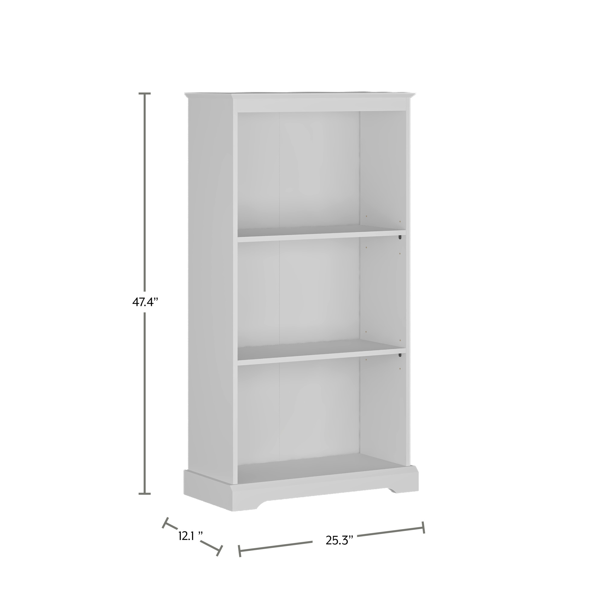 Hillsdale Campbell Wood 3 Shelf Kids Bookcase, White - image 3 of 11