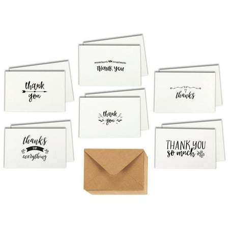 48 Assorted Thank You Cards Single-Side Printing Greeting Notecards in Postcard Style, Bulk Variety Set Includes 6 Different Designs with Kraft Envelopes, 4 x 6 (Best Single Graphics Card)