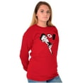thumbnail image 3 of Betty Boop Love Heart Exclamation Women's Long Sleeve T Shirt Brisco Brands S, 3 of 6