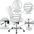 thumbnail image 4 of Emma + Oliver High Back White LeatherSoft Executive Swivel Office Chair with Chrome Frame/Arms, 4 of 12