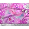 thumbnail image 2 of Soimoi Cotton Duck Fabric Rose Watercolor Print Sewing Fabric Yard 42 Inch Wide, 2 of 3
