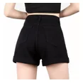 thumbnail image 4 of Shorts Vaqueros De Cintura Alta Enrollados Casual Para Mujer, 4 of 8