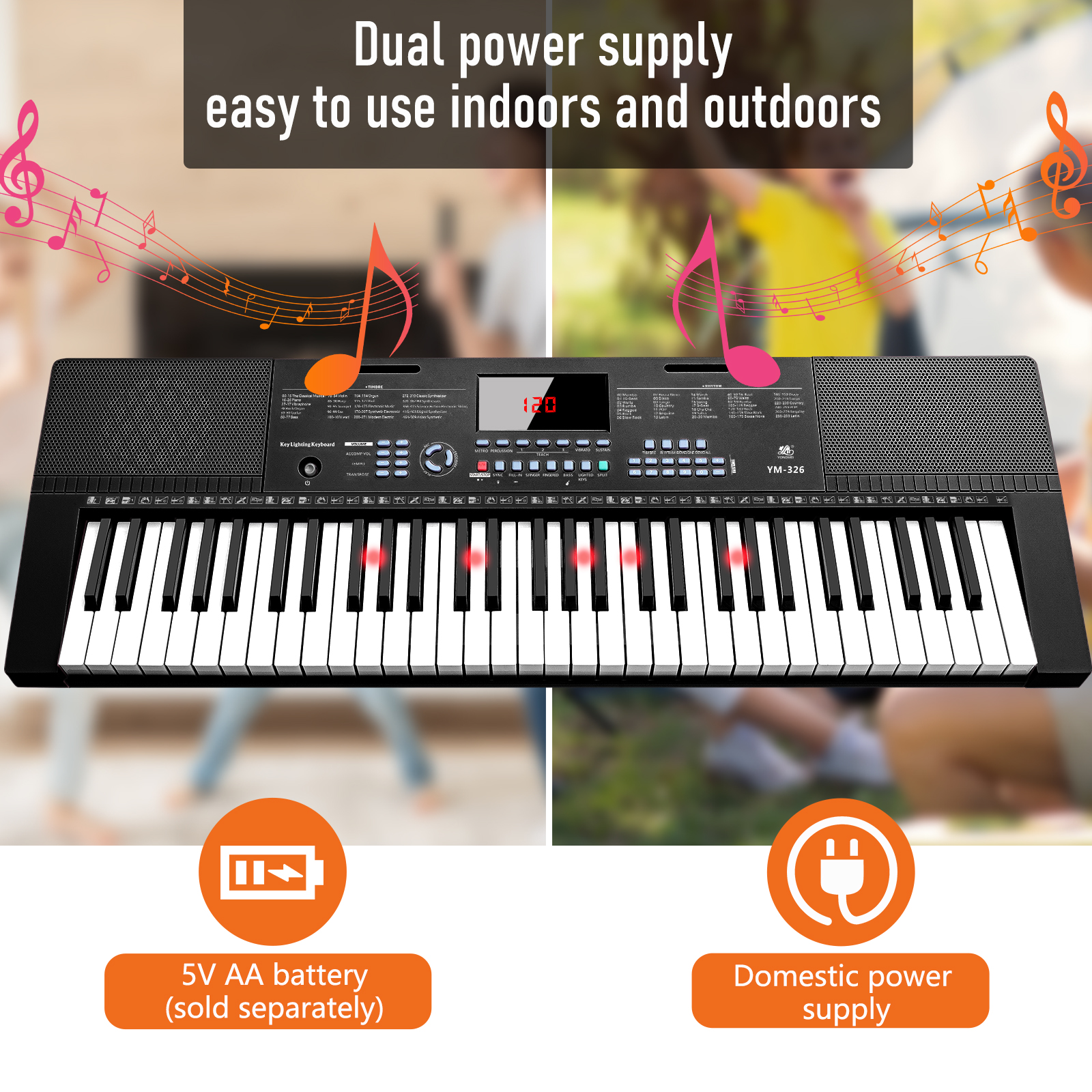 Hairycotar Upgraded 61-Key Piano Keyboard Set with Sheet Music Stand, Microphone, Auto Accompaniment, Metronome, Beginner Gift, Black