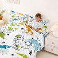 thumbnail image 3 of Homewish Funny Dinosaur Bed Sheets,Cute Wildlife Full Size Sheets,White,4 Pieces,1 Flat Sheet, 1 Fitted Sheet and 2 Pillowcases, 3 of 6