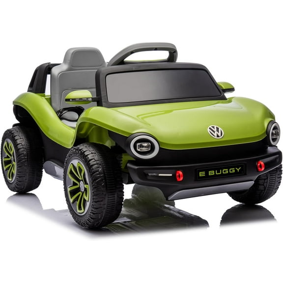 Geetinfly Licensed Volkswagen 12V Kids Electric Vehicle Ride-On Toy with Remote Control, LED Lights, MP3, Bluetooth - Green