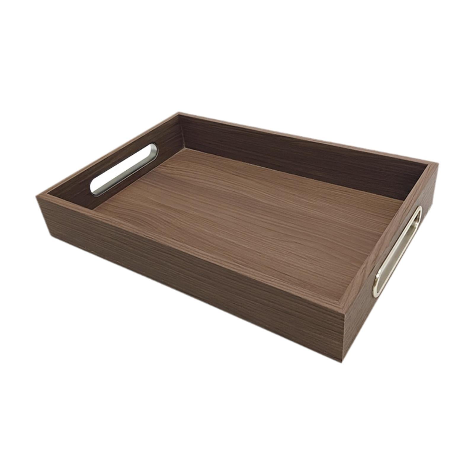 Bandeja De Madera Con Asas Para Servir – 40x28 Cm, Multifuncional Para Desayuno, Mesa De Café, Decoración De Cocina